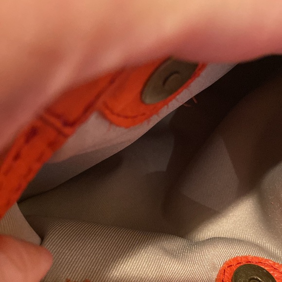 American Leather Company Austin Triple Entry Bucket  Bag - Orange - Picture 6 of 6